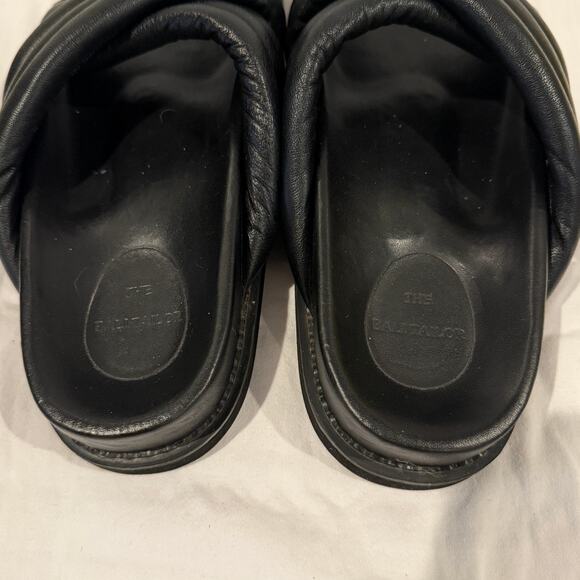 THE BALI TAILOR NWOB Oska Cushioned Leather Criss Cross Slide Sandals Black 7 - Picture 6 of 9